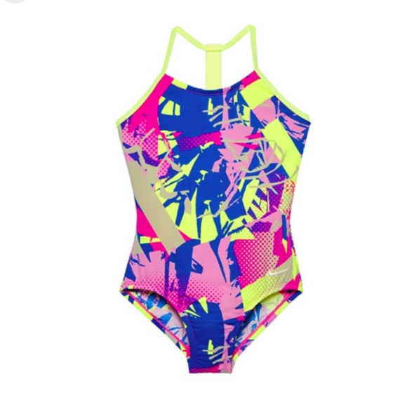Nike Girl's Drift Graffiti T-Back Swimsuit Fuchsia Blast, 16 - Picture 9 of 10